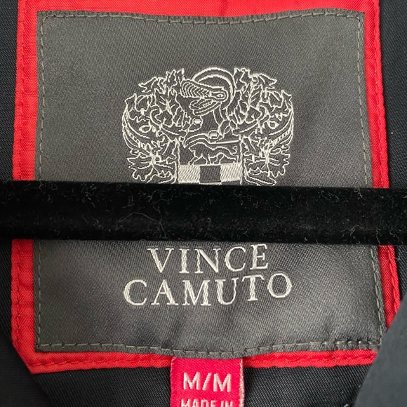 Vince Camuto Black with Red Detail Trench Coat Jacket - Picture 4 of 4